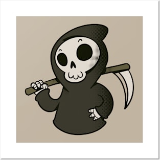 Cute Grim Reaper Cartoon Posters and Art